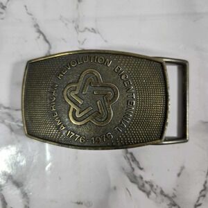 American Revolution‎ Bicentennial Vintage Brass Belt Buckle 1776-1976